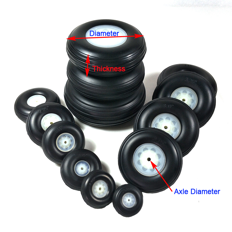 1 Pair Of RC Plane PU Wheel With Plastic Hub 4"(D101.6x H35 X D5mm) NEW-in Parts - Foto 6