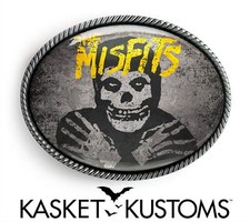 Misfits Belt Buckle - Punk Rock Music Skull Antique Silver Oval Buckle - 698