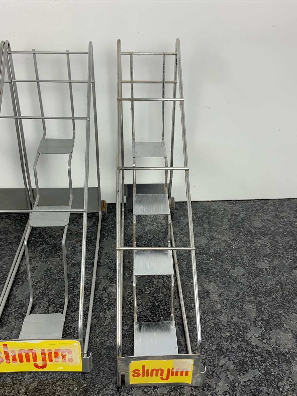 Lot of 5 Vintage Slim Jim Metal Retail Store Point of Sale Display Racks