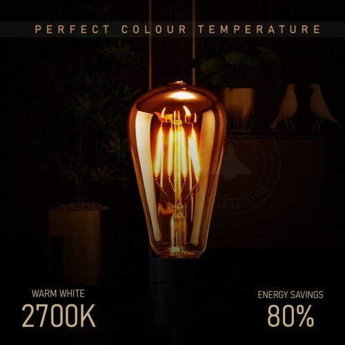Vintage Retro Style Industrial E27 ST64 4W LED Filament Edison Lamp Light Bulb - Picture 9 of 24