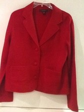 Fever Red Lightweight Wool Jacket Coat Women's Petite Large Nwt New *
