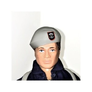 Vintage Action Man Barett (nur Barett) – Restauriert, Schwarz, Für 1/6 Figuren