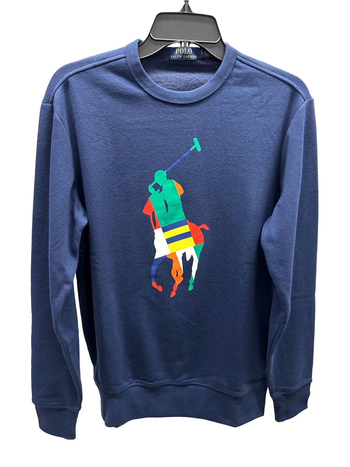 NUOVO Polo Ralph Lauren Multicolore Big Pony Girocollo Felpa Small