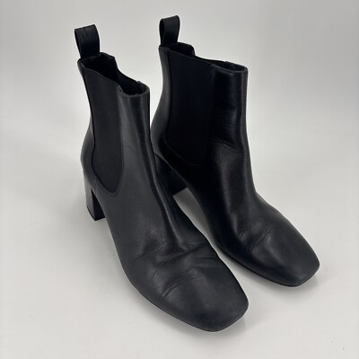 & Other Stories Boots Women s Chelsea Black Leather Square Toe Casual Size 7