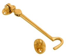 Silent Cabin Hook & Eye Brass, Chrome or Satin Chrome Gate Hook and Eye 2" - 12"