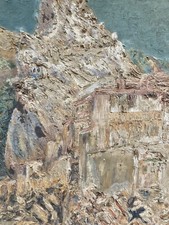 Paul Boutet-Lagrée (1874-1934) Landschaft Natur Dorf Brücke Berg Fluss 1920