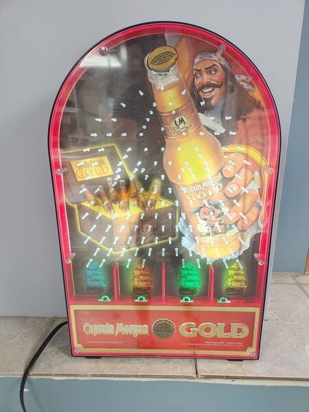 CAPTAIN MORGAN GOLD MALT BEER LIGHTED BAR PINBALL GAME SIGN | eBay