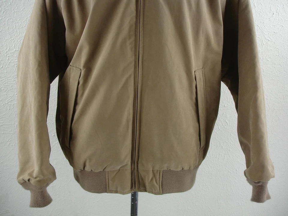 Men's M Orvis Khaki Softshell Fleece Lined Jacket Bomber Hunting Chore Barn Work - Image 4 of 4