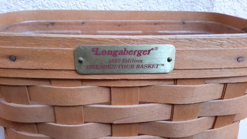 Vintage 1997 Longaberger Dresden Tour Basket/Protector Swing Handle Signed - Picture 2 of 10