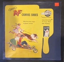 Unused 1950’s Hood PF Canvas Shoe Cardboard Display Tire Company Advertising SB