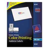 Avery Color Printing Mailing Labels 1 X 2 5/8 Matte White 600/pack 8250 on sale Avery Color Printing Mailing Labels 1 X 2 5/8 Matte White 600/pack 8250 on sale