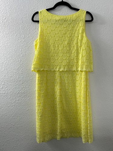 Vestido Ronni Nicole para mujer amarillo brillante sin mangas talla 8 de encaje - Imagen 6 de 10