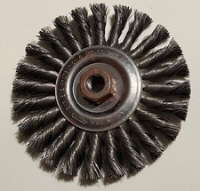 6" .025 TWISTED STAINLESS WIRE WHEEL, 9,000 RPM,5/8-11 THRD ARBOR,NEW,OSBORN,USA