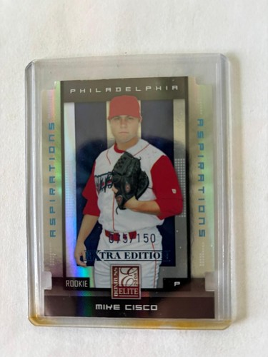 2008 DONRUSS Elite ASPIRATIONS Mike Cisco Die-Cut Card #195 /150 RC PHILLIES