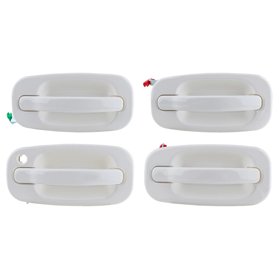 Exterior White Door Handle 4pcs / Set For 1999-2007 Chevy Silverado GMC Sierra - Image 2 of 4