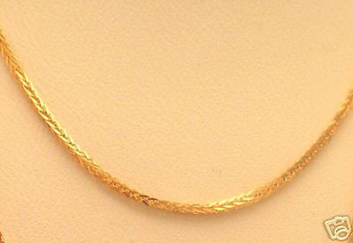 Solid 18k Yellow Gold Square Wheat 20 