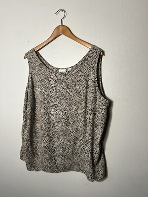 Covington Womens Size 20-22W Tank Top Lightweight Animal Leopard Print