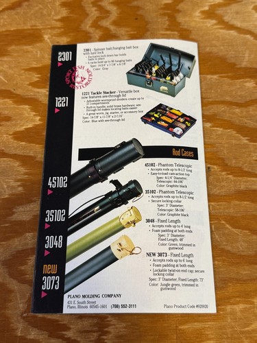 Scatole Attrezzi Pesca Plano 1993 Brochure/Catalogo Vintage - Foto 6 di 6
