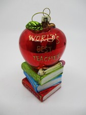 CHRISTMAS NOVELTY ORNAMENT -WORLD'S BEST TEACHER - 15D
