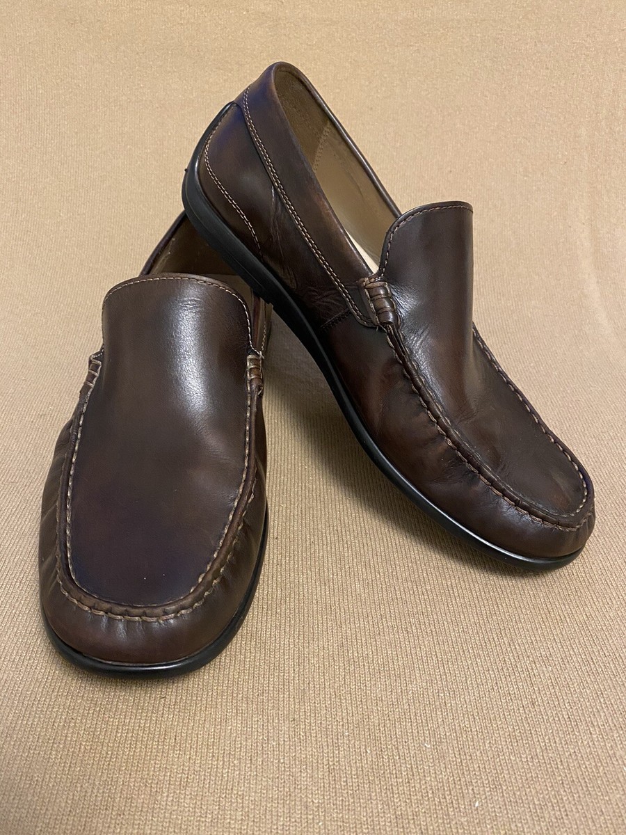 ECCO CLASSIC MOC FLAT LOAFER SHOE COFFEE Brown Leather Men