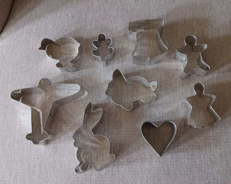 Vintage Aluminum Cookie Cutters Lot of 9  Holiday and Animals, etc.