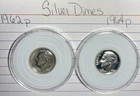 Silver Roosevelt Dimes 1962 & 1964 Pennsylvania Mint-Circulated-Excellent