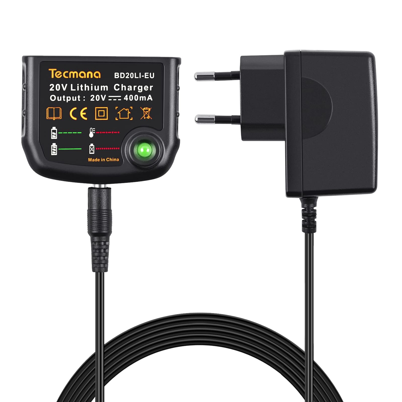 Caricabatteria per Black & Decker 18V 20V Litio - Ricambio Professionale
