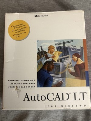 Vintage Autodesk AutoCAD LT Windows 3.1 BIG BOX & MANUALS ONLY-No Original Disks