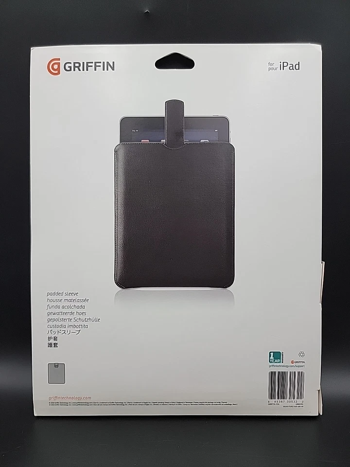 Griffin Elan Black Padded Sleeve for  Apple iPad's 1st 2nd 3rd 4th Gen - Image 2 of 3