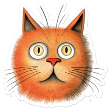 Funny Orange Cat - Vinyl Decal Sticker - Car Window Laptop - ebn11183