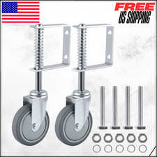 Spring-Loaded Gate Casters 4" Sliding Wheels For Wooden Metal Gates 2PK