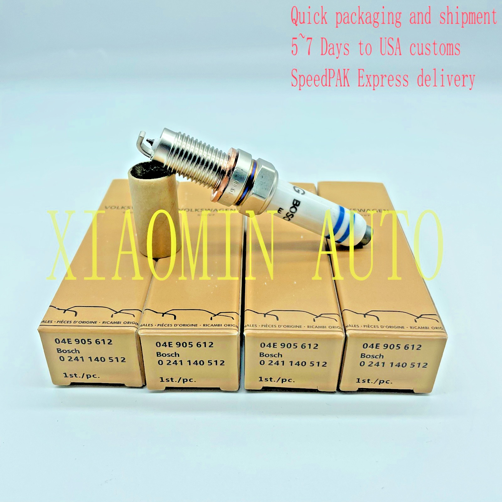 04E905612 4 Pcs BOSCH Spark Plug For AUDI A1 A3 VW Golf Jetta Passat 1.4TFSI