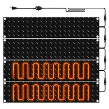 Riakrum 4 Pcs Heated Snow Melting Mats Outdoor, 10 x 30 in Winter Anti-Slip Heat
