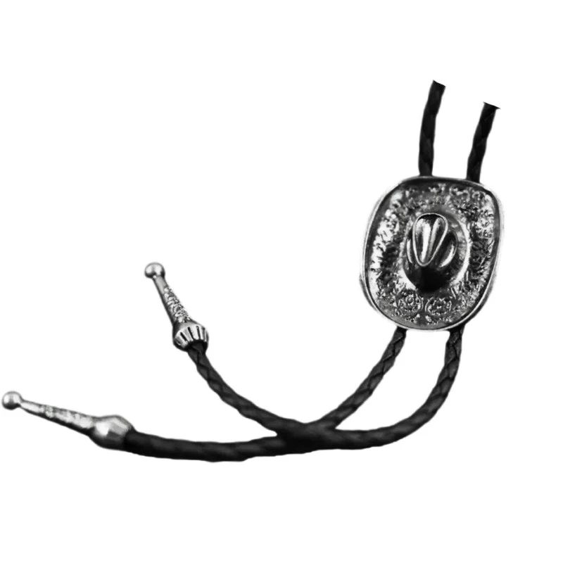 Western Pendant Bolo Tie Shirt Chain Neck Jewelry Engraved Bull Head Rope Tie