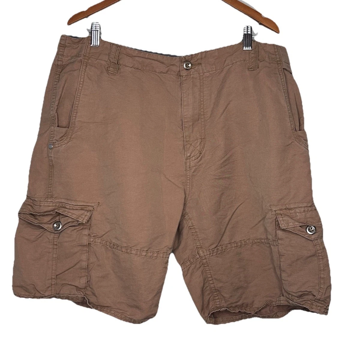 Horny Toad Cargo Shorts Men's 38 Tan Outdoors Hiking Fishing Dadcore Workwear