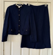 Vintage Castleberry Women s Two Piece Skirt Suit Set , Size 6, Navy