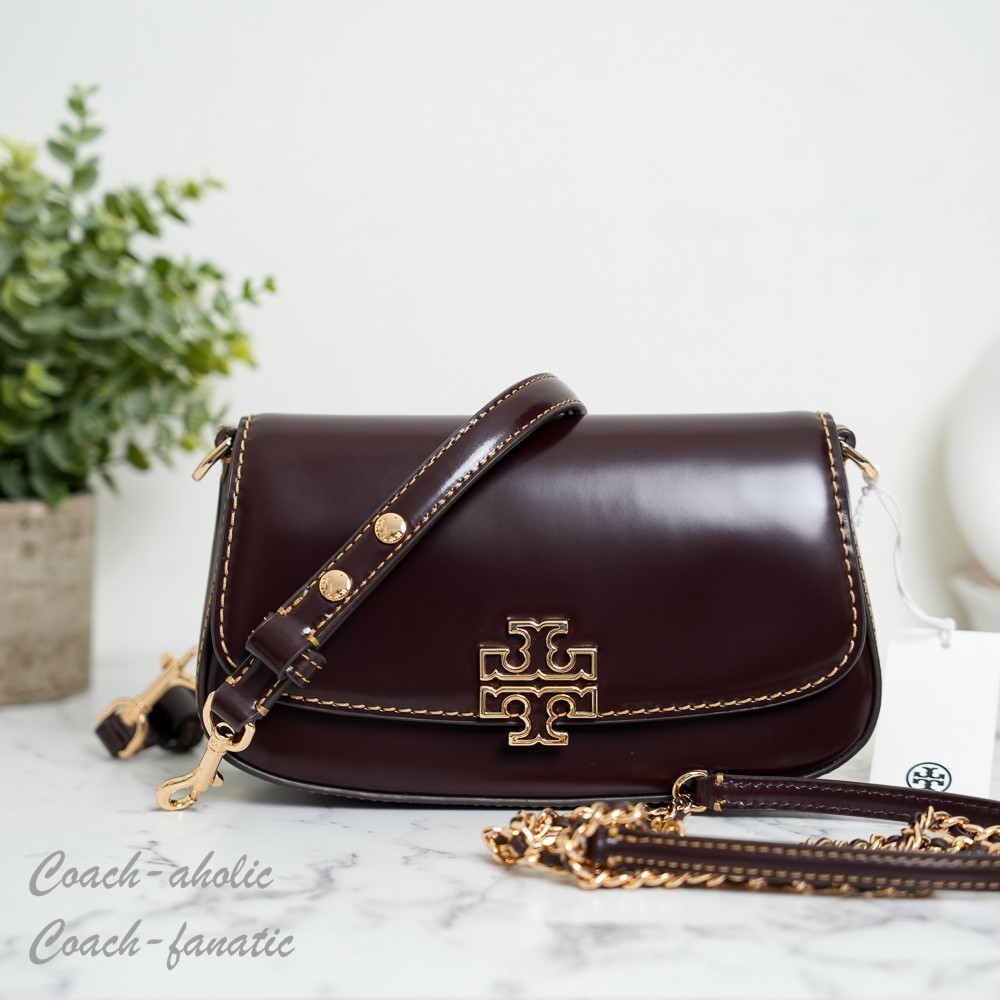 Tory Burch Britten Smooth Leather Convertible Crossbody