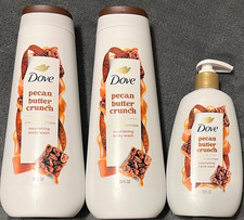Set of 3 Dove Pecan Butter Crunch Holiday Treats 2x Body Wash 1x Hand Wash NEW