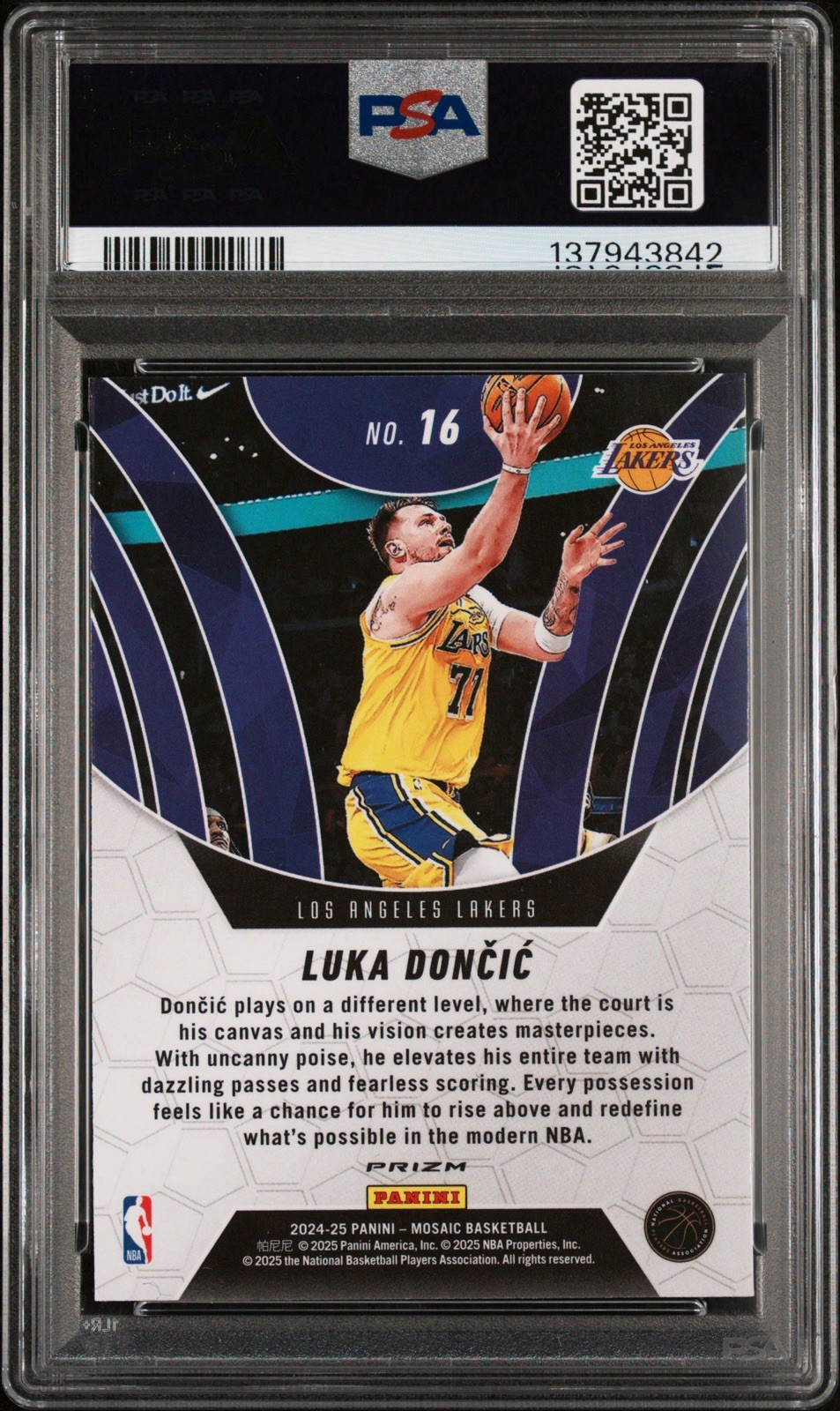 2024 Mosaic - Elevate Luka Dončić #16 Green Mosaic Prizm PSA 9!! LOW POP!! view 3