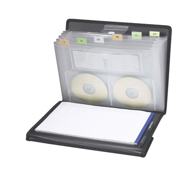Smead Poly Pro Series II Pad Folio, 7-Pocket Expanding File, Letter Size, Black