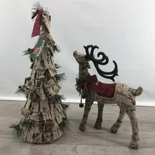 Winter Wonder Lane Woodland Collection Reindeer Christmas Tree Tabletop Decor