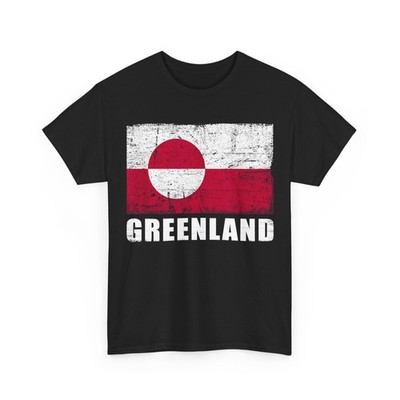Greenland Flag Design Grunge Country Flag Greenland T-Shirt