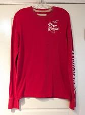 Mens Hollister California Red Pier Days Crew Neck M Heavy Long Sleeve T-shirt