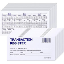 24 PCS Check Registers for Personal Checkbook, Easy to Read Checkbook Register