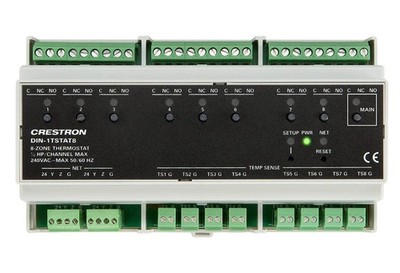 Crestron DIN-1TSTAT8 8-Zonen Strahlungswärmethermostat, Hutschiene - Neu (ohne Karton)