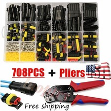 1-6 Pin 708PCS Car Automotive Waterproof Electrical Wire Connector Plug Kit Set