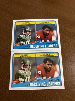 Al Toon & J.T. Smith 1988 Topps Football #216  1987 NFL Receiving Leaders 