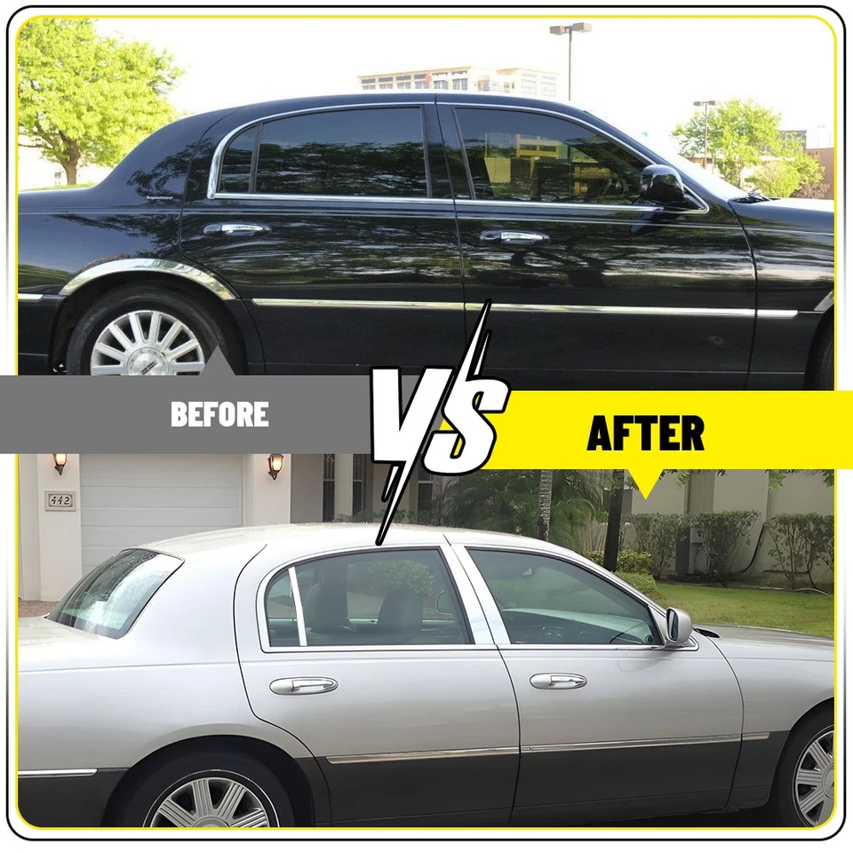 6 хромированных накладок на стойки двери окна отделка B для Lincoln Town Car 1998-2011 - Изображение 4 из 4