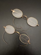 2 Antique PAIR OF wire-rimmed Glasses/spectacles Victorian Late 19th-Early 20th
