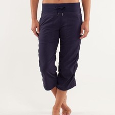 Lululemon Dance Studio Mid-Rise Cropped Pant Women s Size 4 Blue Pinstripe